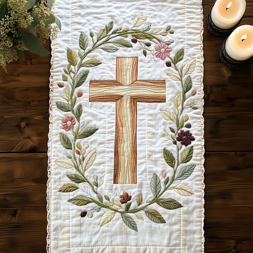 Spirit Vine Quilted Table Runner Dining Table Ideas Gifts For Religious Woman