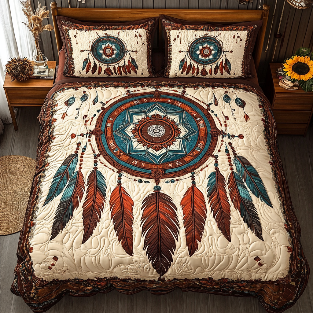 Spirit Whisper Quilted Bedding Set Bedroom Decorations Native American Mom Gifts