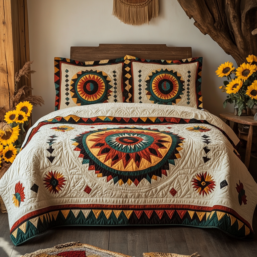 Spirit Whisper Quilted Bedding Set Best Christmas Duvet Sets Awesome Native American Gifts