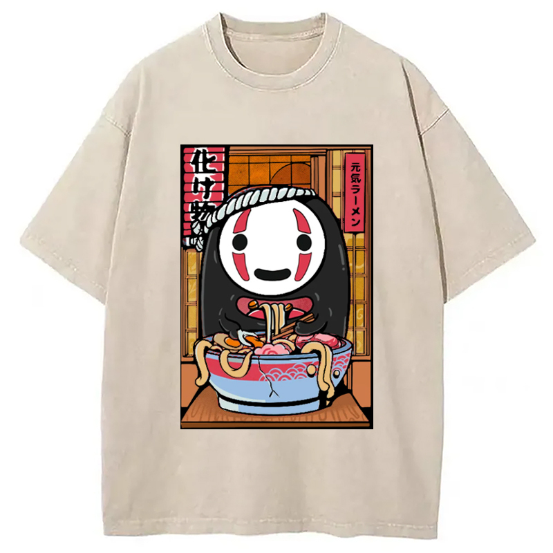 Spirited Ramen Washed T-Shirt Funny Aesthetic Trendy Apparel Gifts For Her