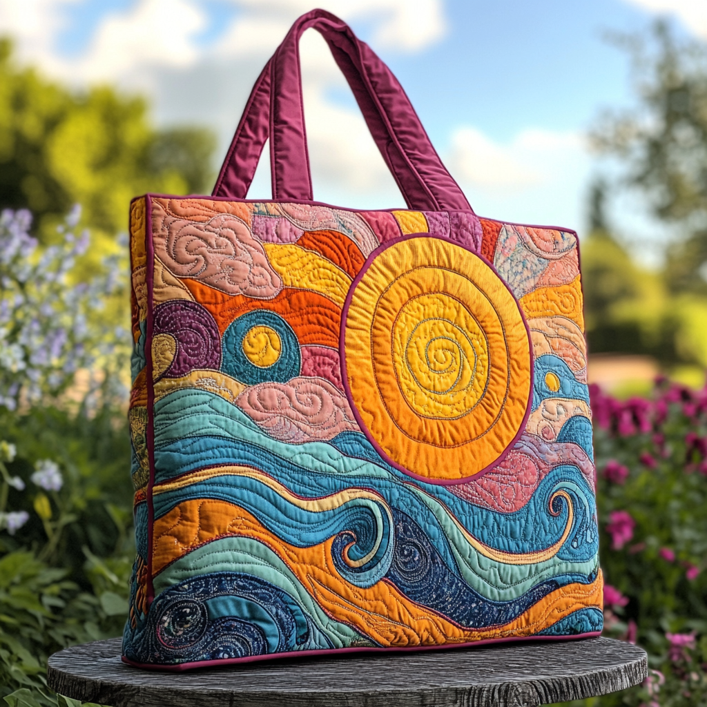 Spirited Sun Quilted Tote Bag Gifts For Forestry Workers