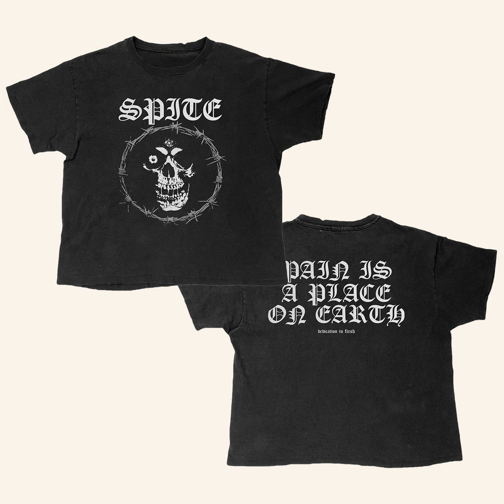 Spite Merch Barbed Skull Wash T-Shirt Birthday Ideas For Dad Spite Merch Barbed Skull Wash T-Shirt Birthday Ideas For Dad