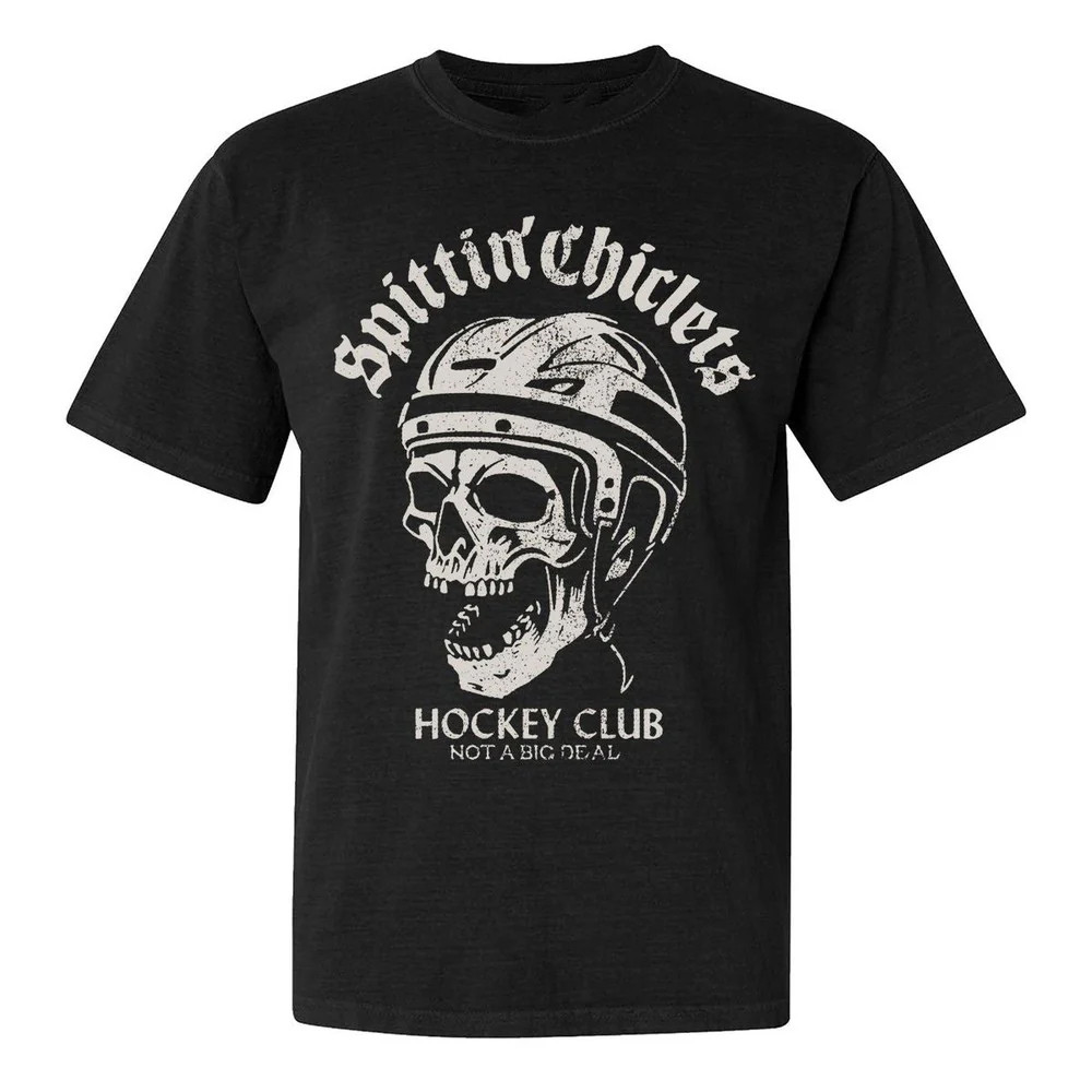 Spittin Chiclets Hockey Club Skull T-Shirt Barstool Sports Clothes Present For Husband
