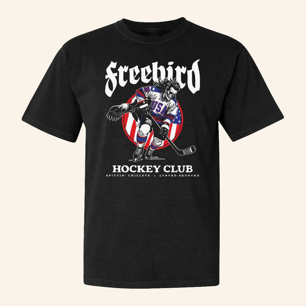 Spittin Chiclets Merch Freebird USA Spittin Chiclets x Lynyrd Skynyrd T-Shirt Ice Hockey Gifts Spittin Chiclets Merch Freebird USA Spittin Chiclets x Lynyrd Skynyrd T-Shirt Ice Hockey Gifts