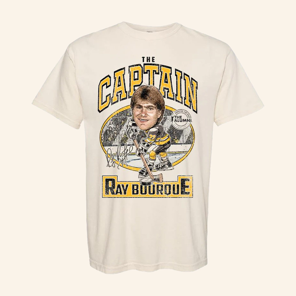Spittin Chiclets Merch NHL Alumni Association Ray Bourque The Captain T-Shirt Ice Hockey Gift
