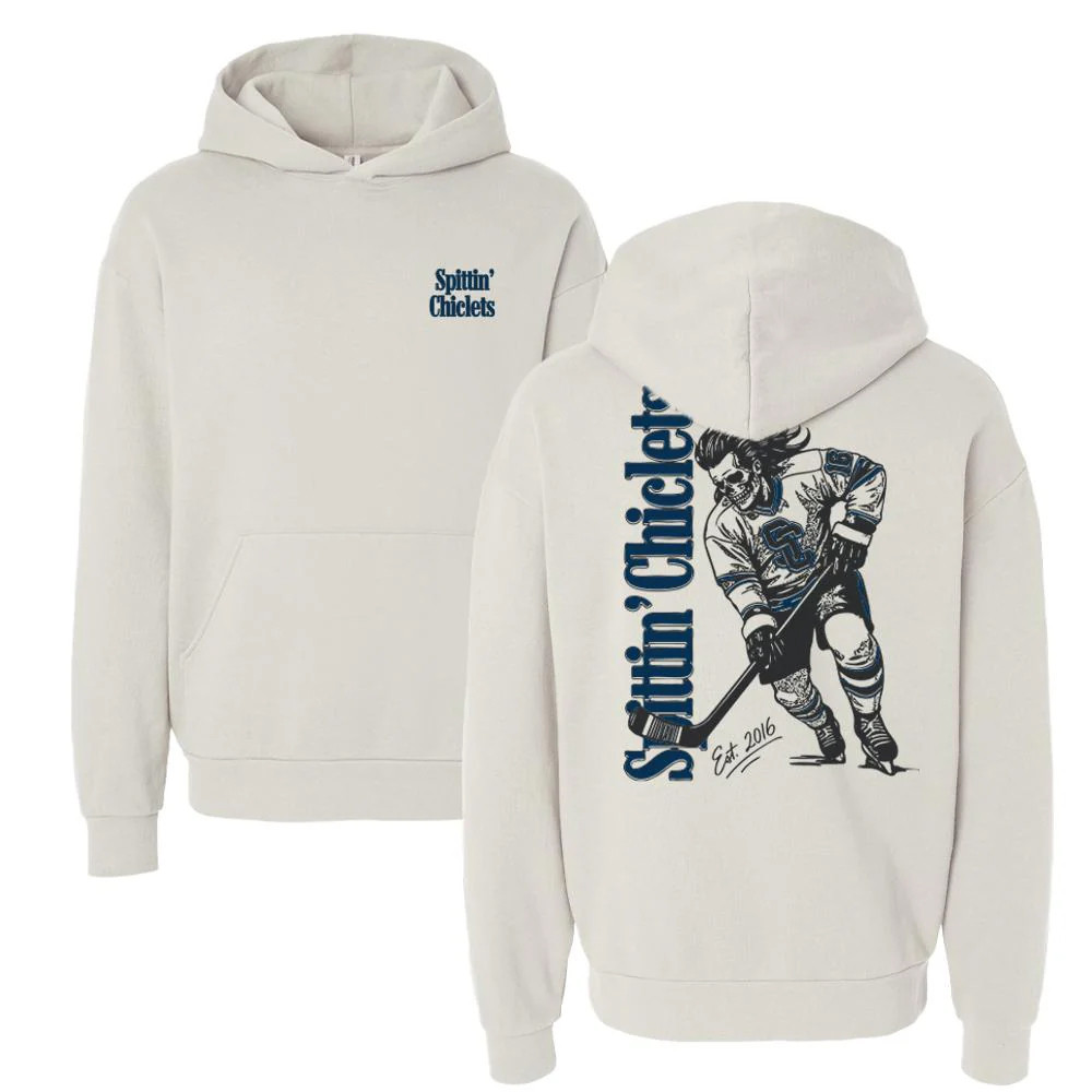 Spittin Chiclets Skullet Vertical Hoodie Barstool Sports Hooded Sweatshirt Hockey Player Gift