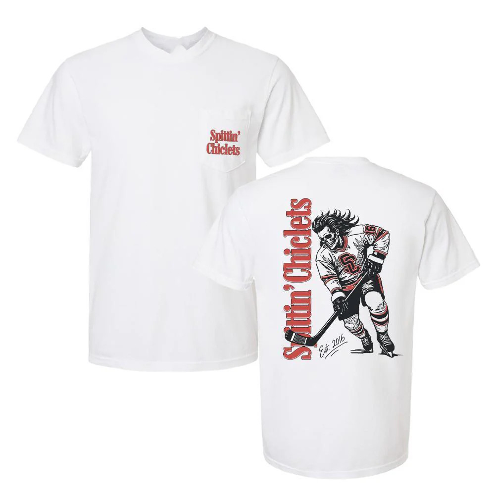Spittin Chiclets Skullet Vertical T-Shirt Barstool Sports Clothes Streetwear Gift For Hockey Fan