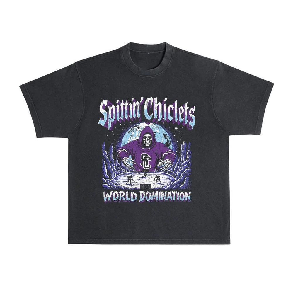 Spittin Chiclets World Domination T-Shirt Barstool Sports Clothes Hockey Lover Gift For Her
