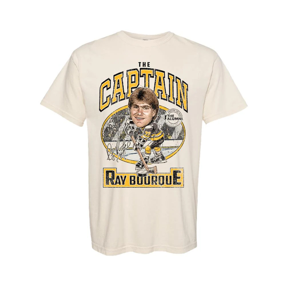 Spittin Chiclets x Alumni Association Ray Bourque The Captain T-Shirt Barstool Sports Shirt Gift Idea