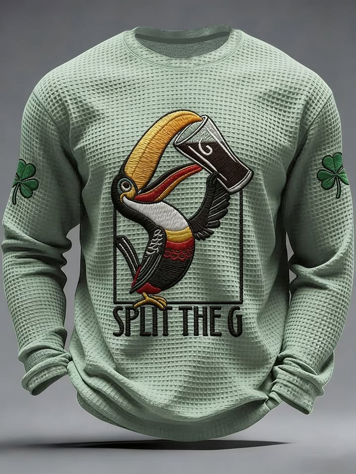Split The G Toucan St Patrick's Day Long Sleeve Shirt Irish Drinking Outfit Best Gift