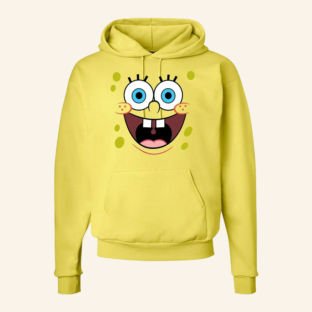 SpongeBob SquarePants Merch Big Face Hoodie Funny Gifts For Boyfriend