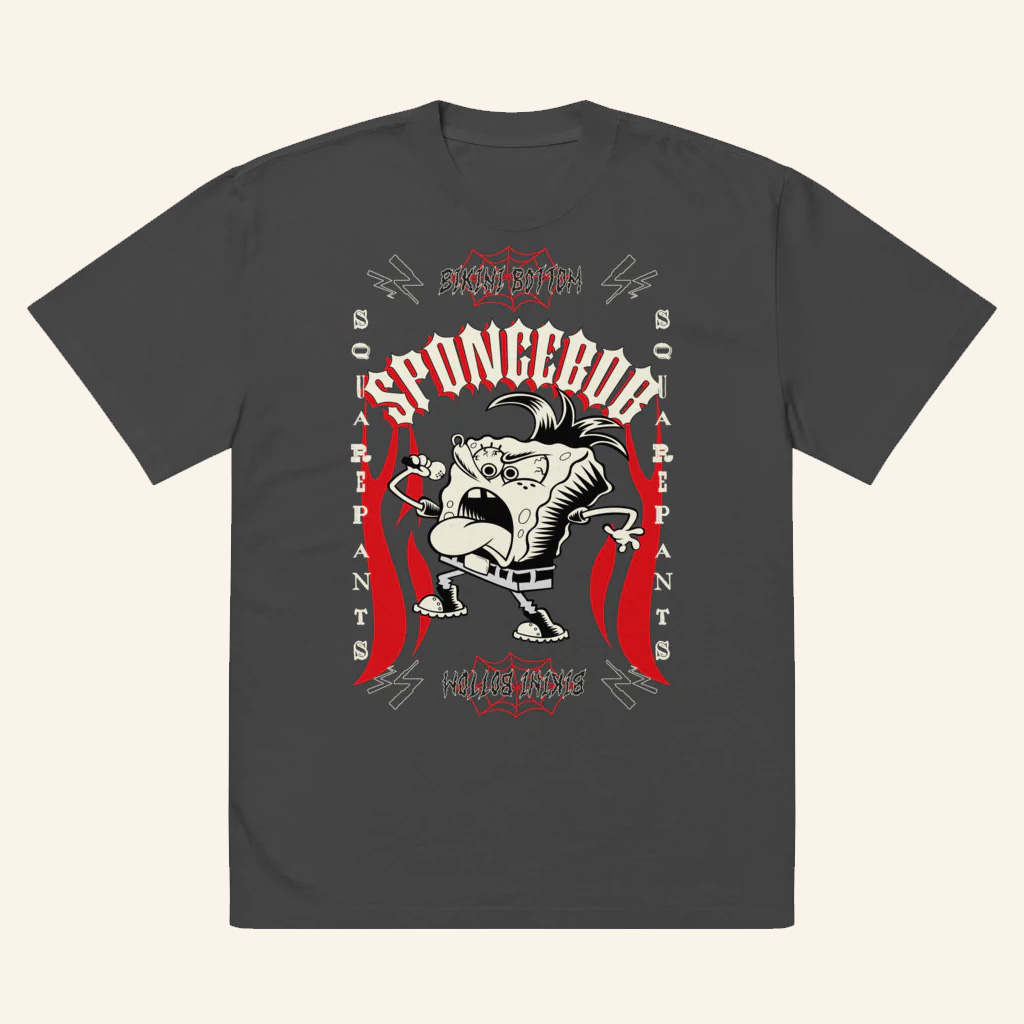 SpongeBob SquarePants Merch Punk Rock Faded T-Shirt Best Gifts For Brothers