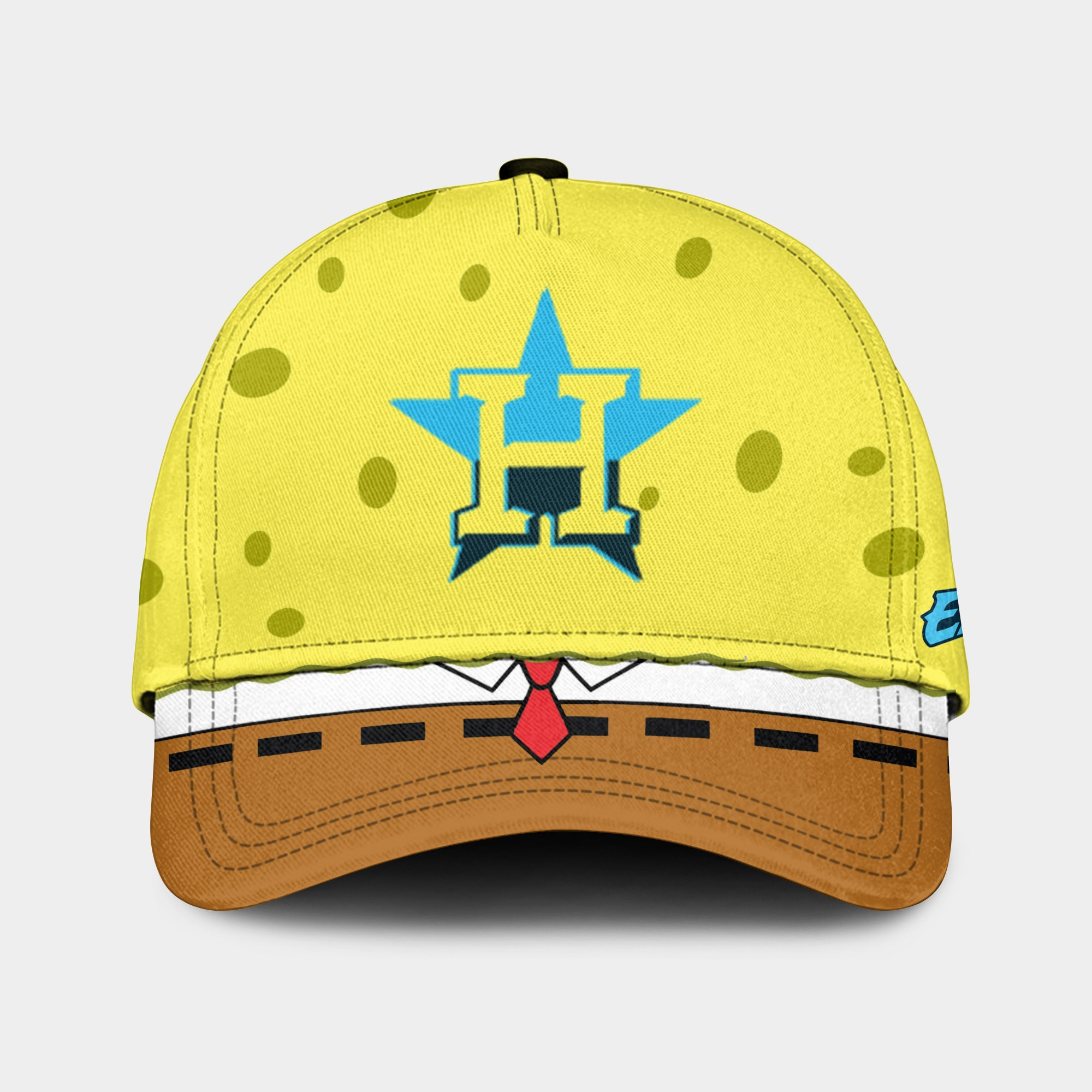 Spongebob x MLB Houston Astros Limited Edition Hat 2025 Cool Gifts For Baseball Lovers