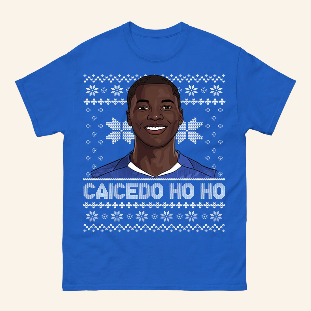 Spoofy Tees Merch Caicedo Ho Ho Moises Caicedo Christmas T-Shirt Xmas Gifts For Him