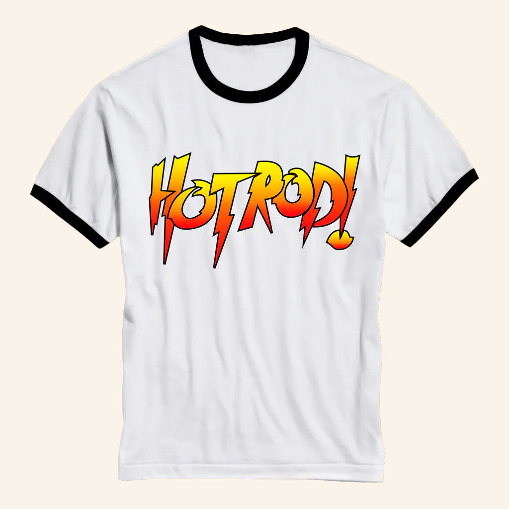 Spoofytees Merch Rowdy Roddy Piper Logo Hot Rod Wrestling Professional Wrestler Ringer T-Shirt