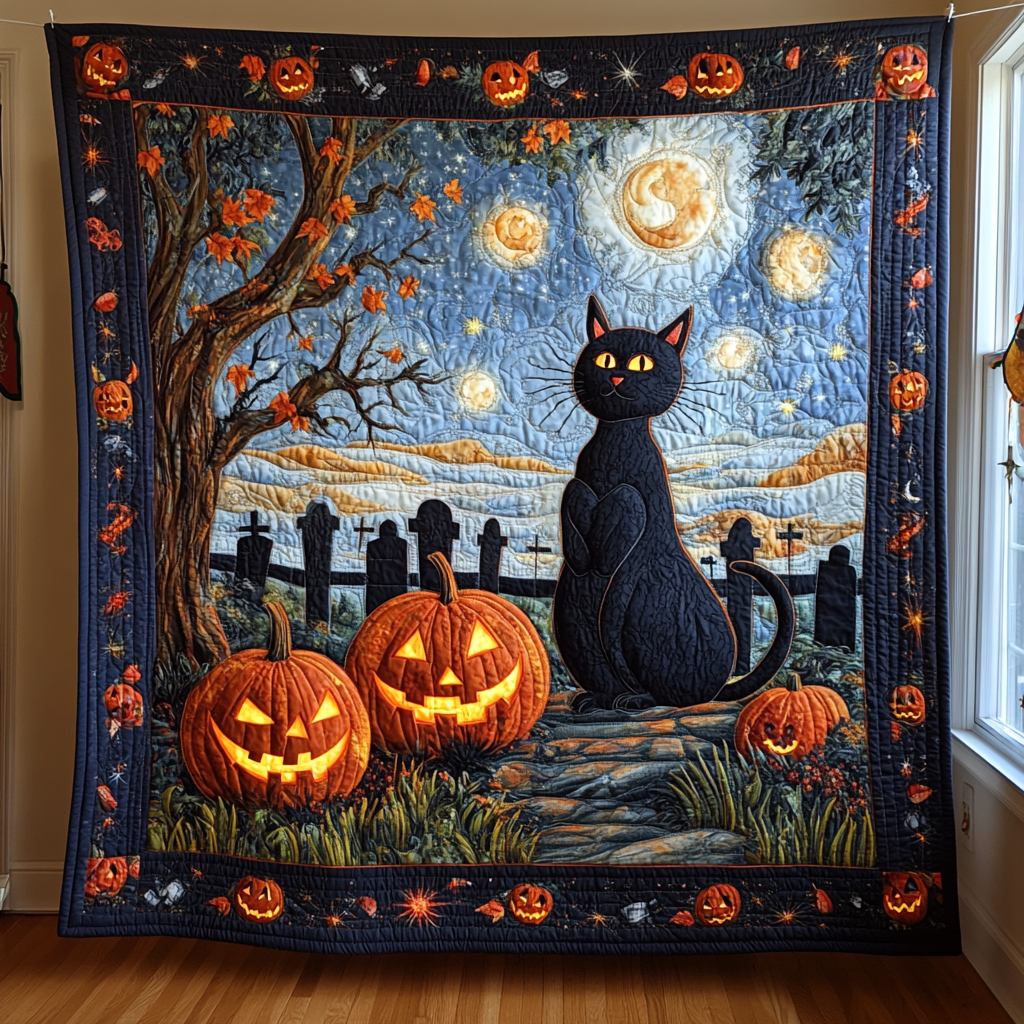 Spook-tacular Halloween Quilted Blanket Halloween Gifts For Girlfriend
