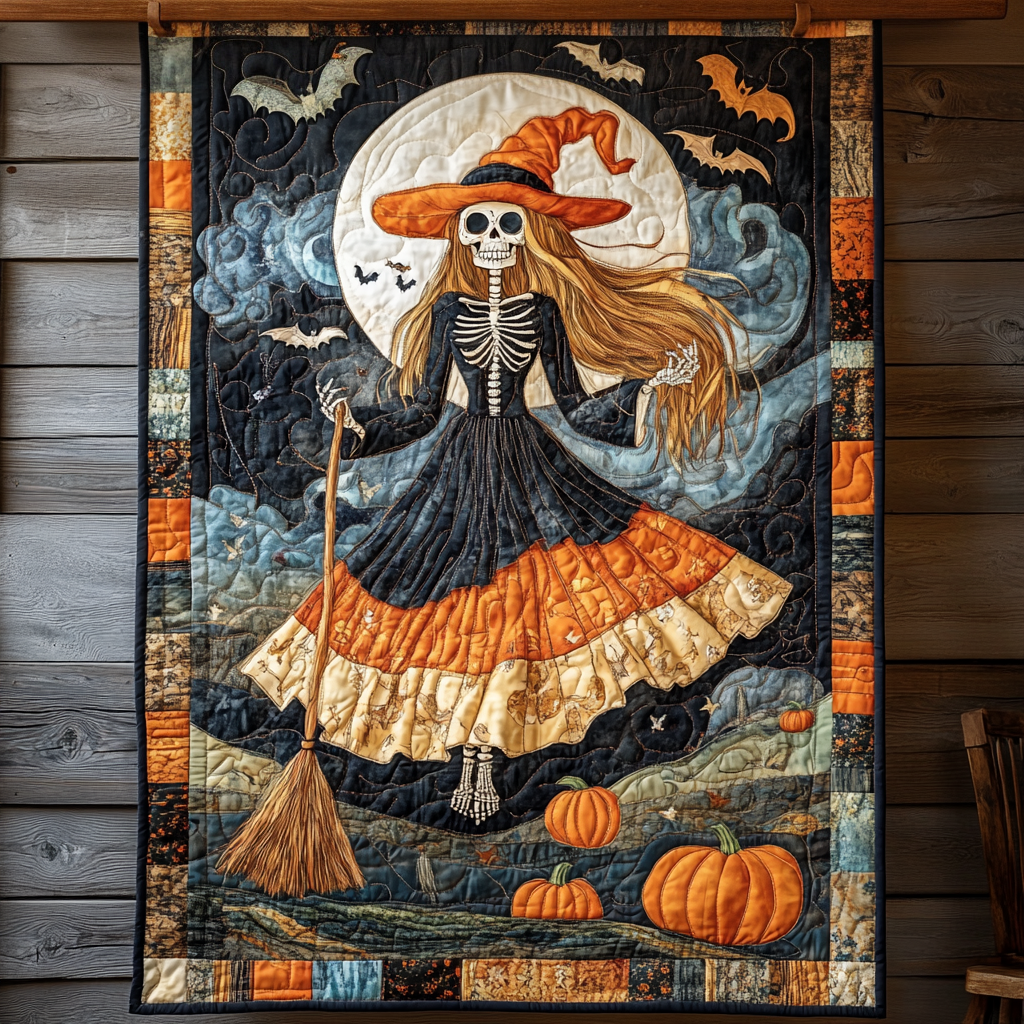 Spooky Cat Quilted Blanket Spooky Gifts For Her