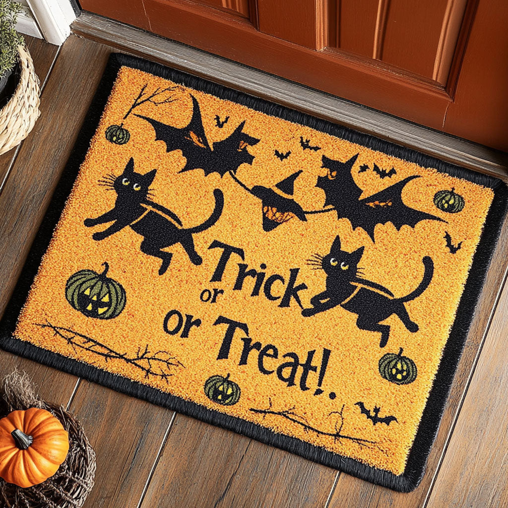 Spooky Cat Squadron Doormat Gifts Decor For Friends and Husband on Halloween Day
