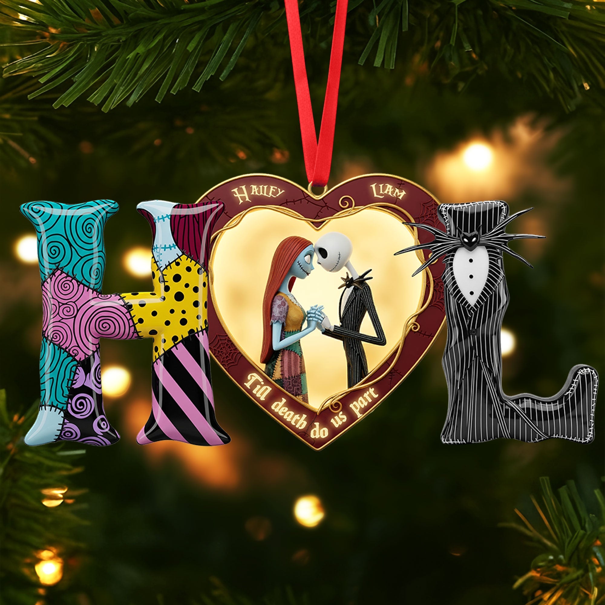 Spooky Couple Ornament - Custom Letter Gifts For Couple - Family Christmas Ornament Gift