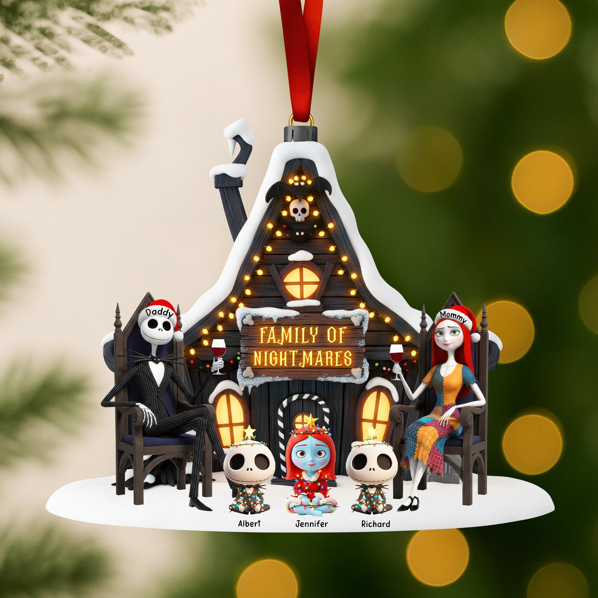 Spooky Family Christmas Ornament - Personalized Gifts For Family - Cute Christmas Tree Gift Idea Spooky Family Christmas Ornament - Personalized Gifts For Family - Cute Christmas Tree Gift Idea
