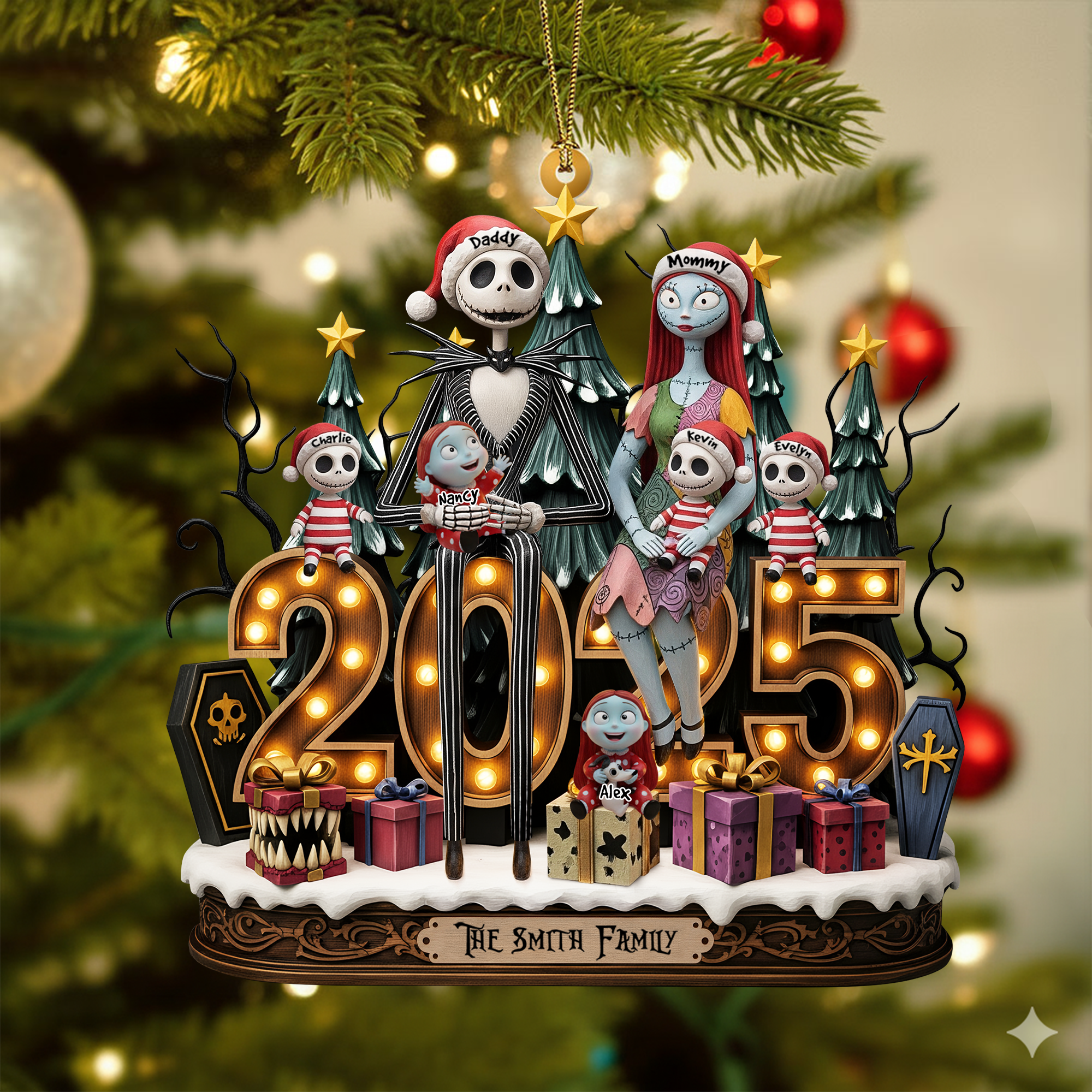 Spooky Family Ornament - Personalized Gifts For Family - Fun Holiday Ornament Gift Spooky Family Ornament - Personalized Gifts For Family - Fun Holiday Ornament Gift
