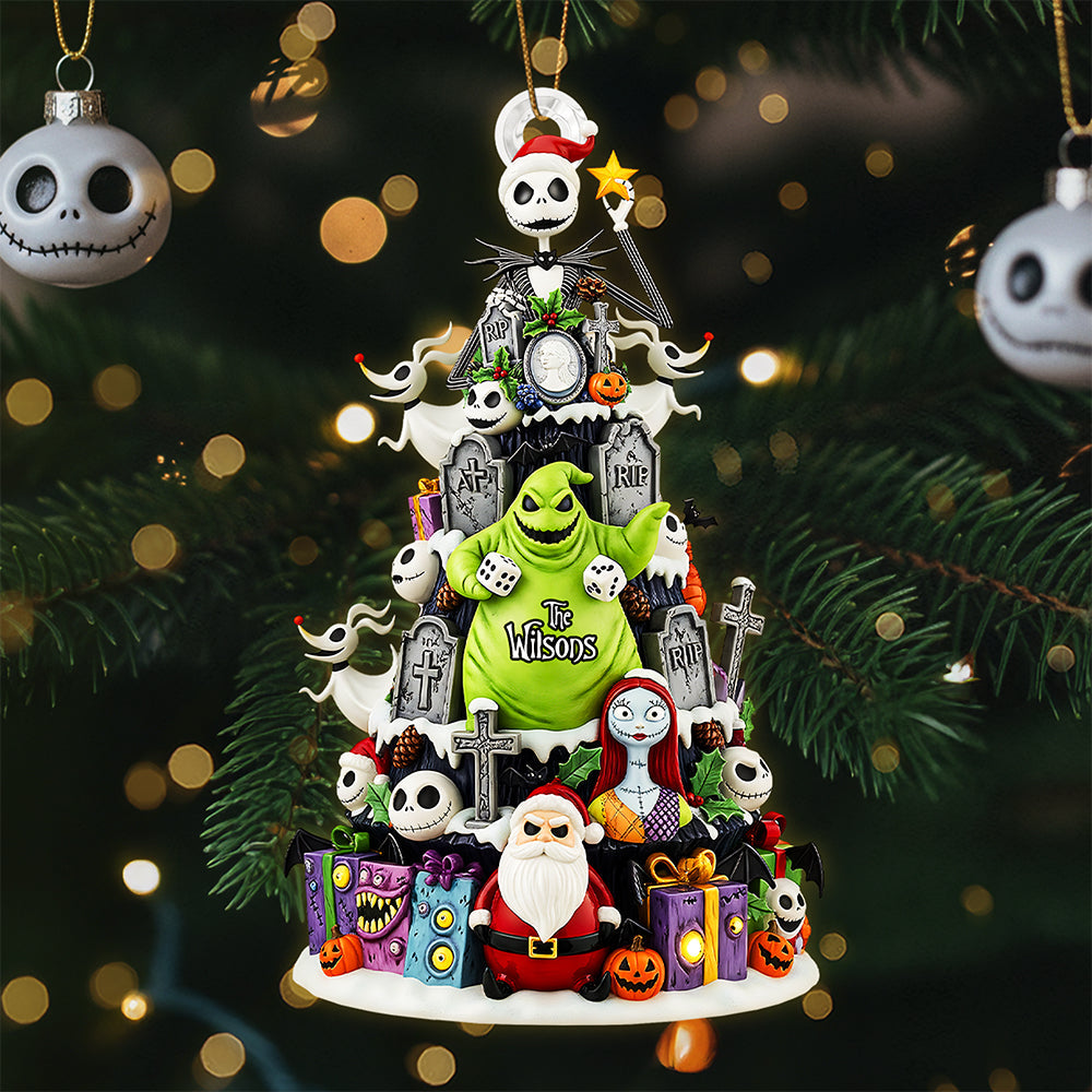 Spooky Family Tree Ornament - Personalized Gifts For Family - Family Christmas Ornament Gift