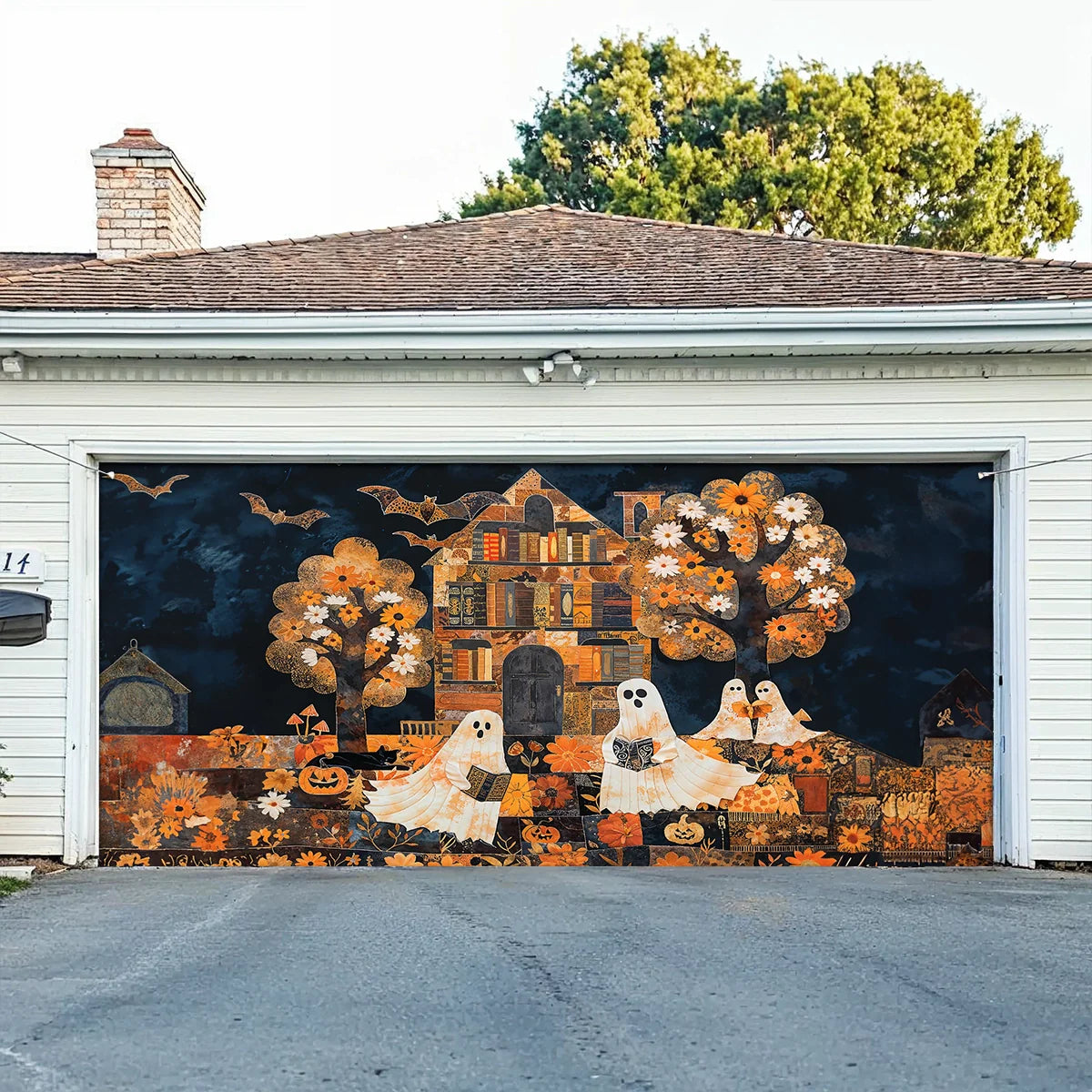 Spooky Ghost Garage Door Banner Spooky Decor Halloween Decorations Gifts For Ghost Lovers