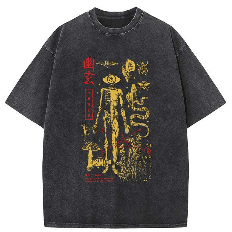 Spooky Ghost Japanese Washed T-Shirt Unisex Streetwear Graphic Style Gifts For Brother Spooky Ghost Japanese Washed T-Shirt Unisex Streetwear Graphic Style Gifts For Brother