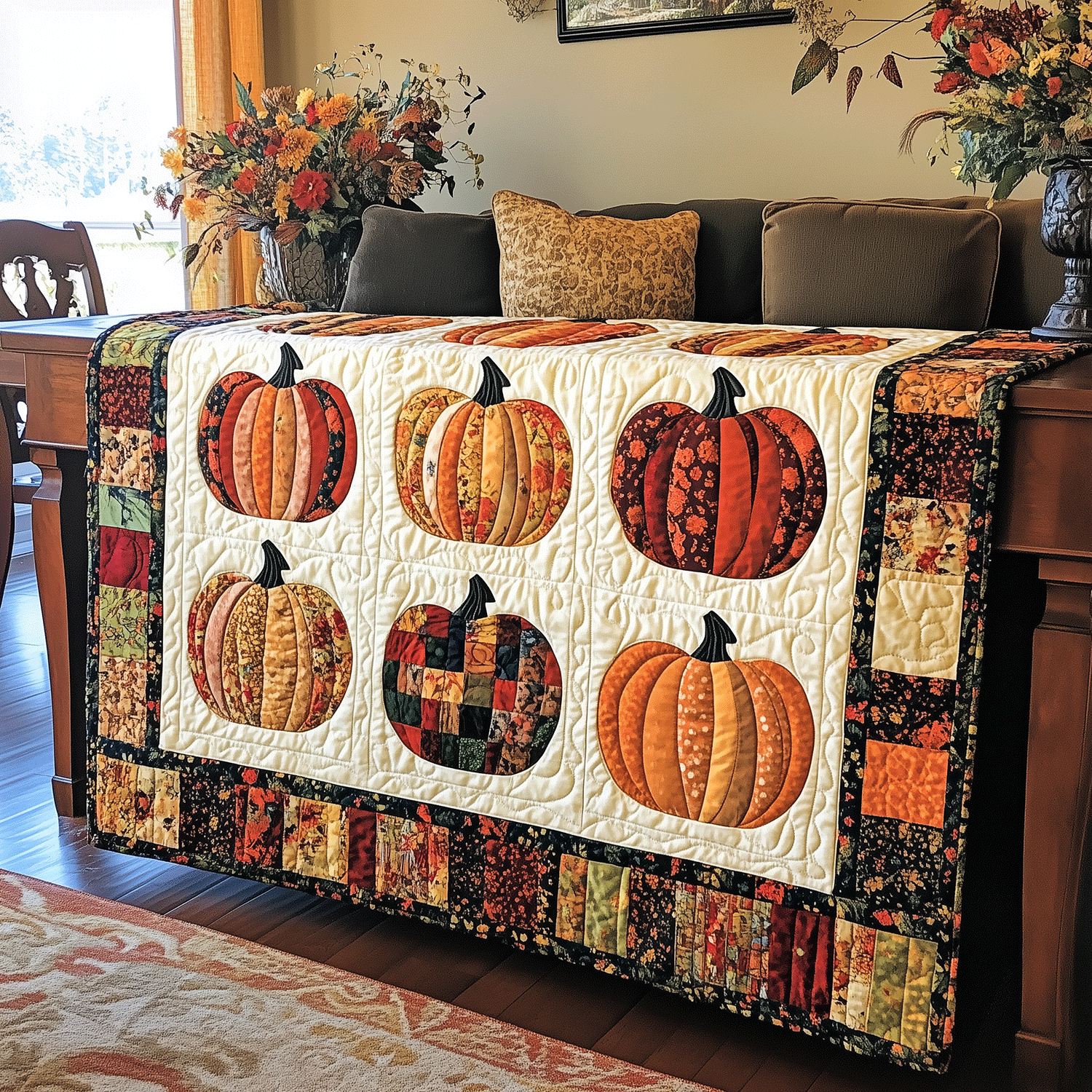Spooky Harvest Quilted Blanket Spooky Gifts For Her