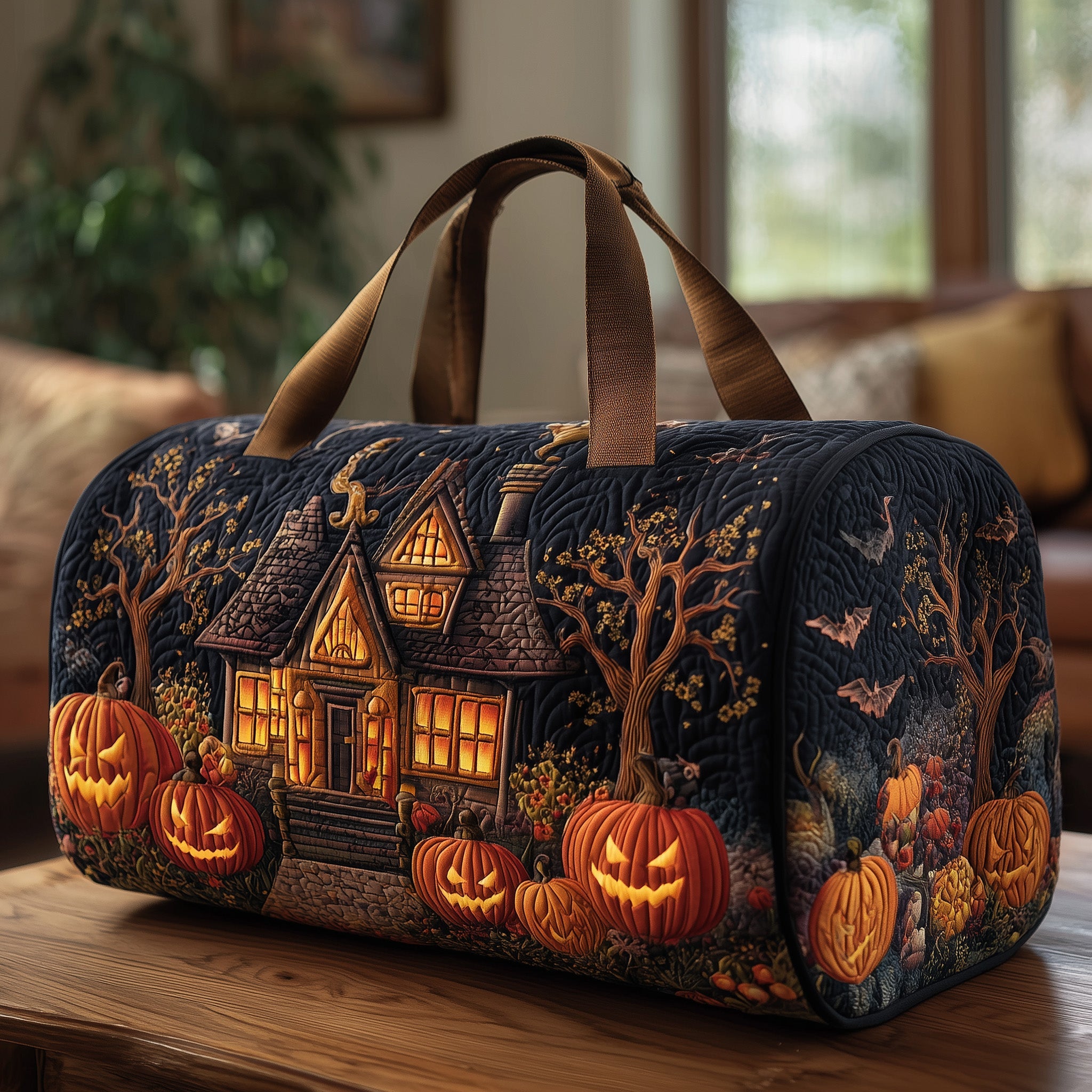 Spooky House Quilted Duffle Bag Practical And Versatile