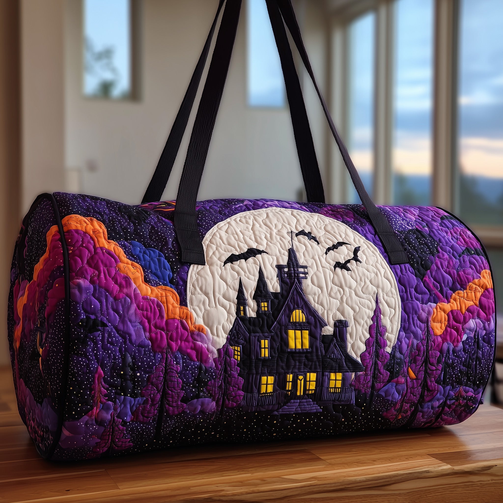 Spooky Manor Quilted Duffle Bag Father's Day Gift Idea