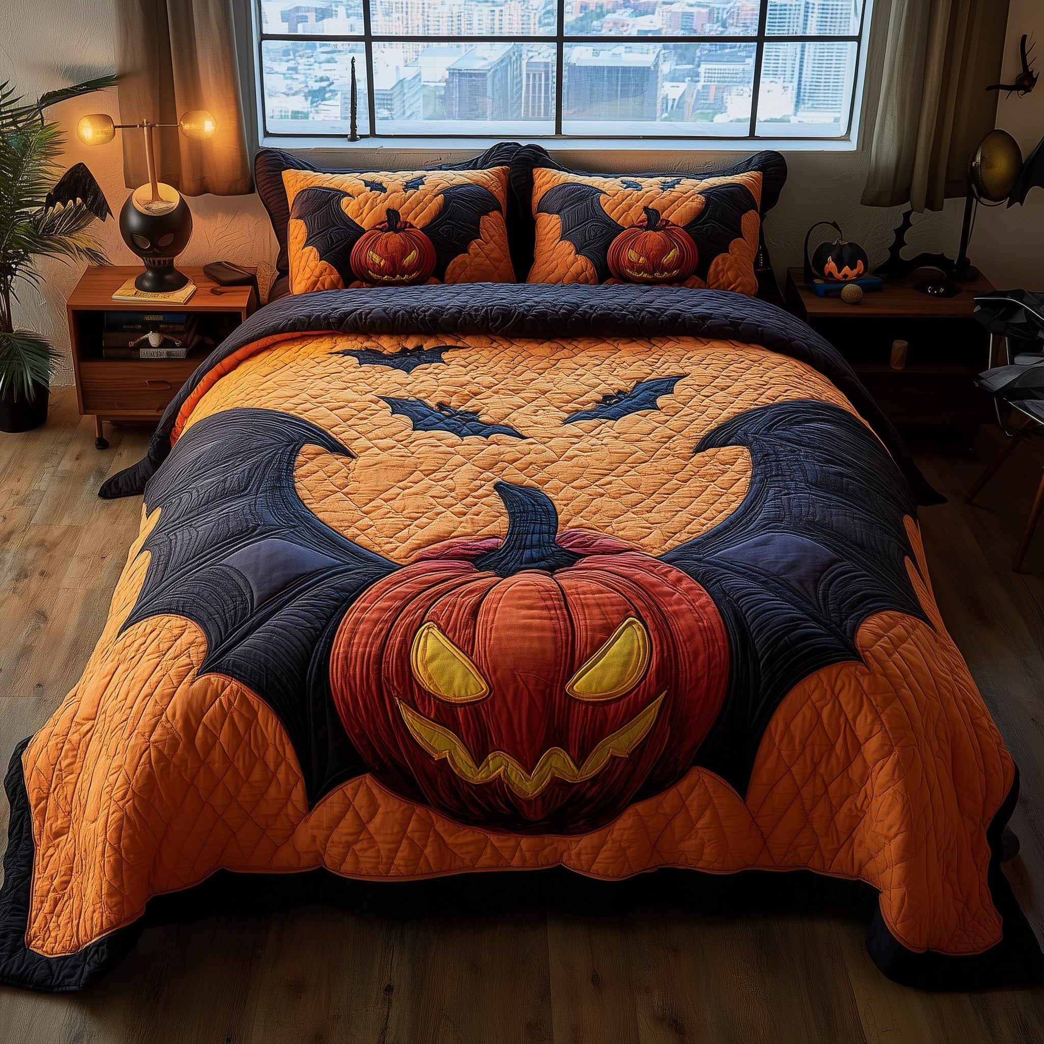 Spooky Nights Quilted Bedding Set Anniversary Gift