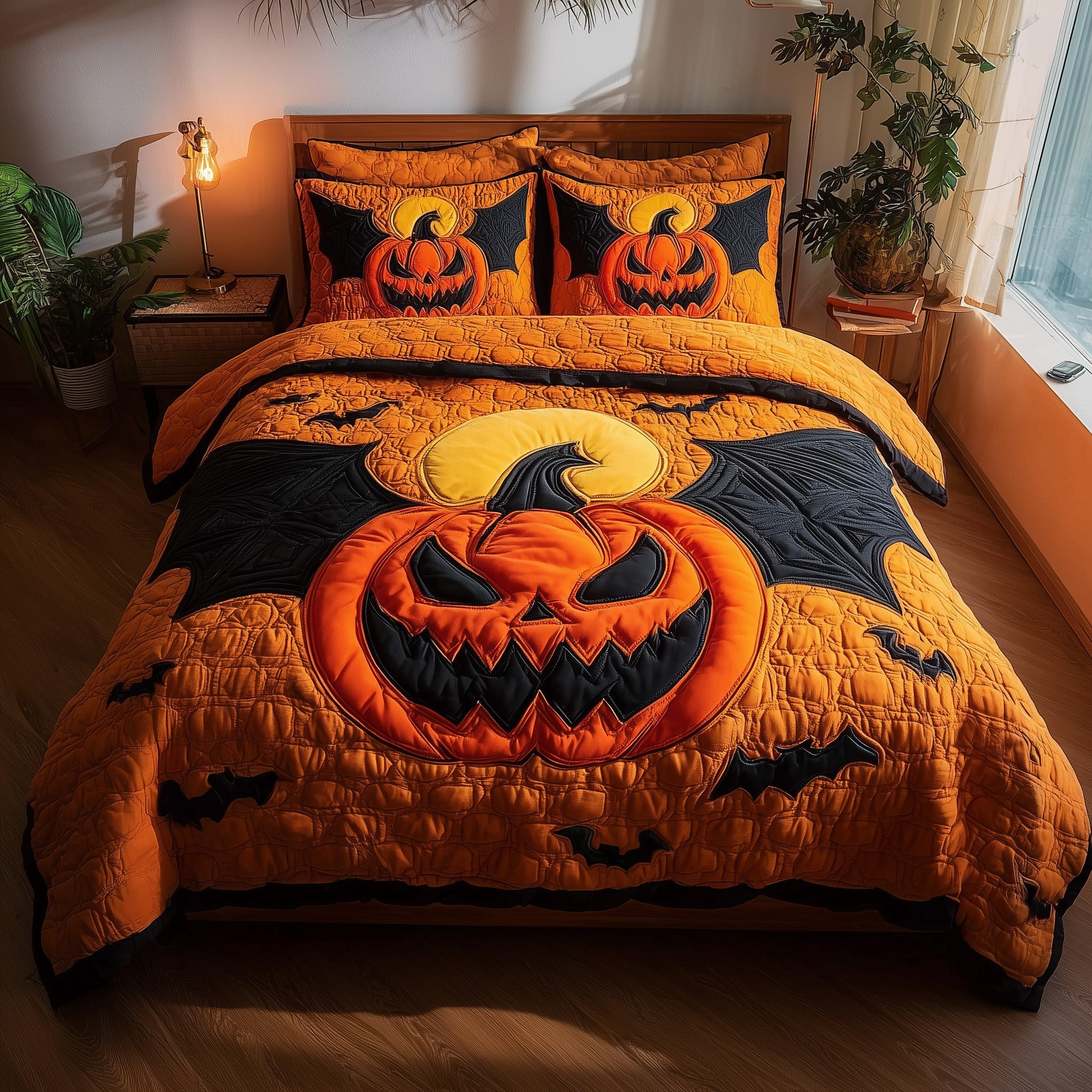 Spooky Nights Quilted Bedding Set For Kids