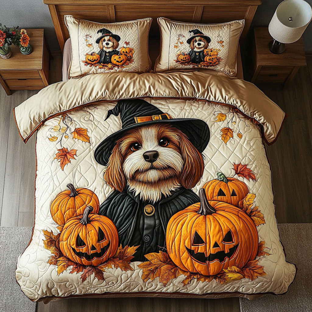 Spooky Pup Charm Bedding Set Gifts Decoration For Friends and Family on Halloween Day