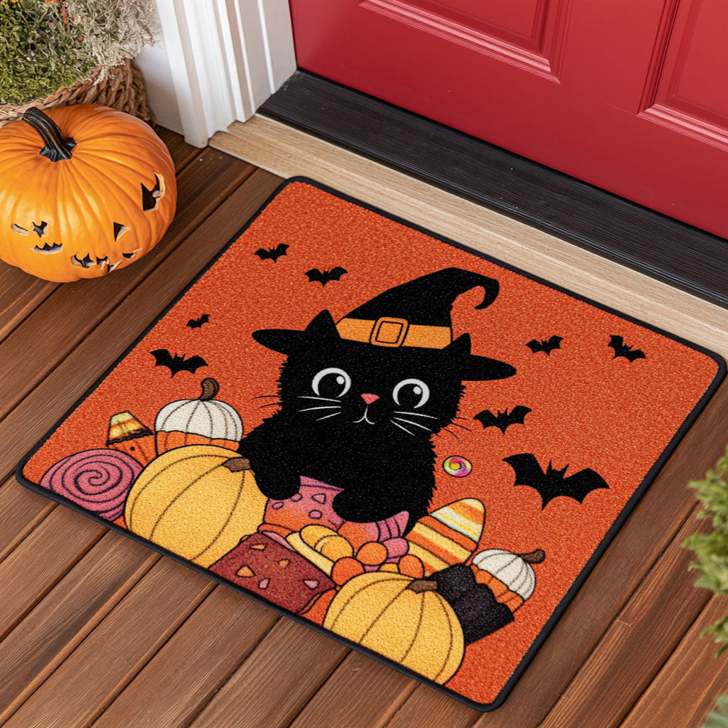 Spooky Purrs Doormat Decor Gifts For Friends and Family on Halloween Day