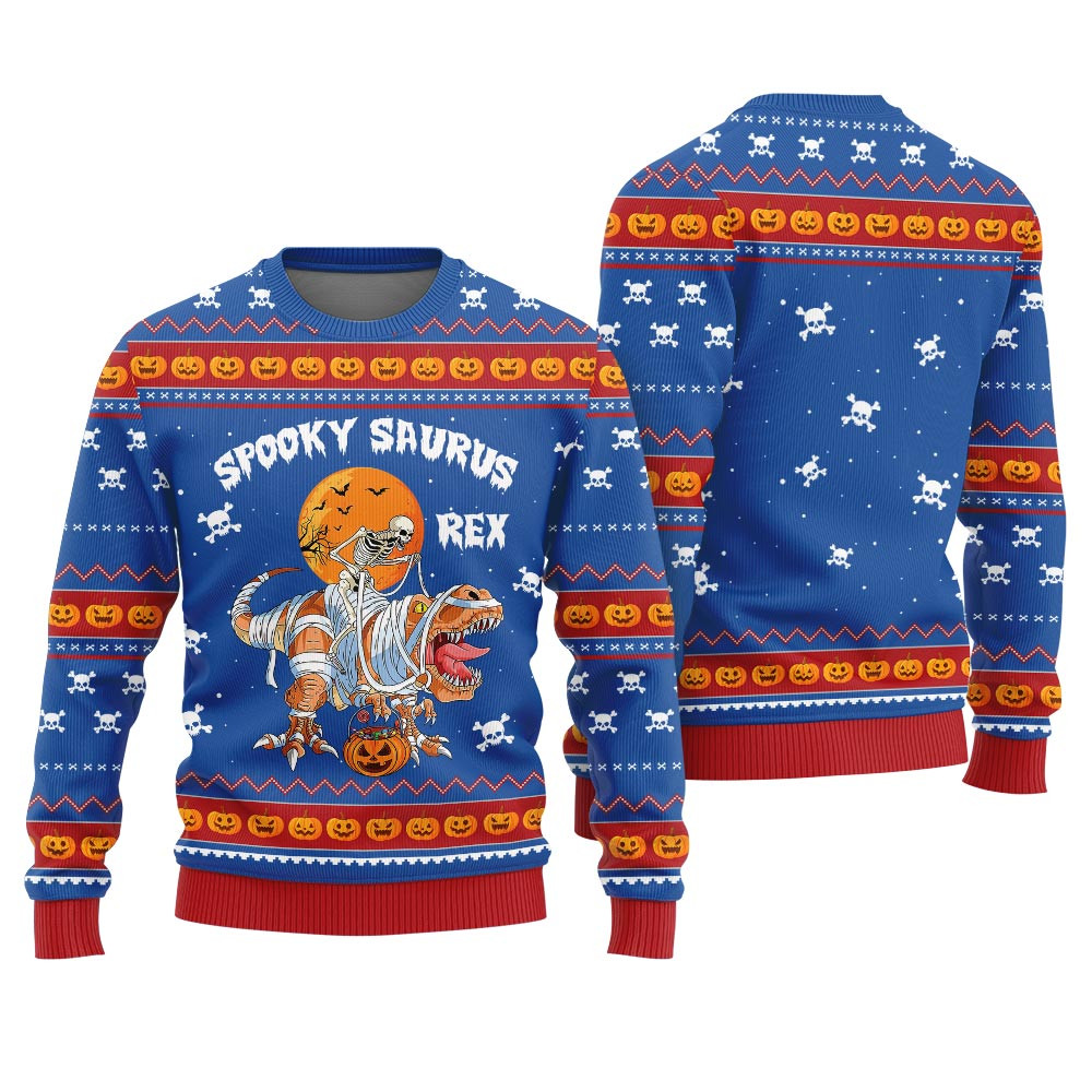 Spooky Saurus Rex Halloween Ugly Sweater Royal Christmas Merch Gift That Brings Joy and Warmth