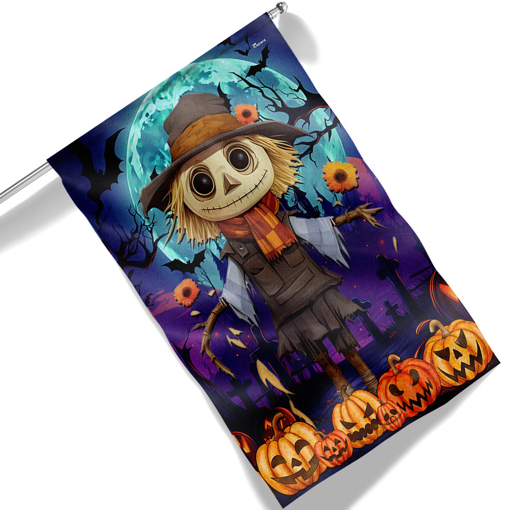 Spooky Scarecrow Halloween Flag