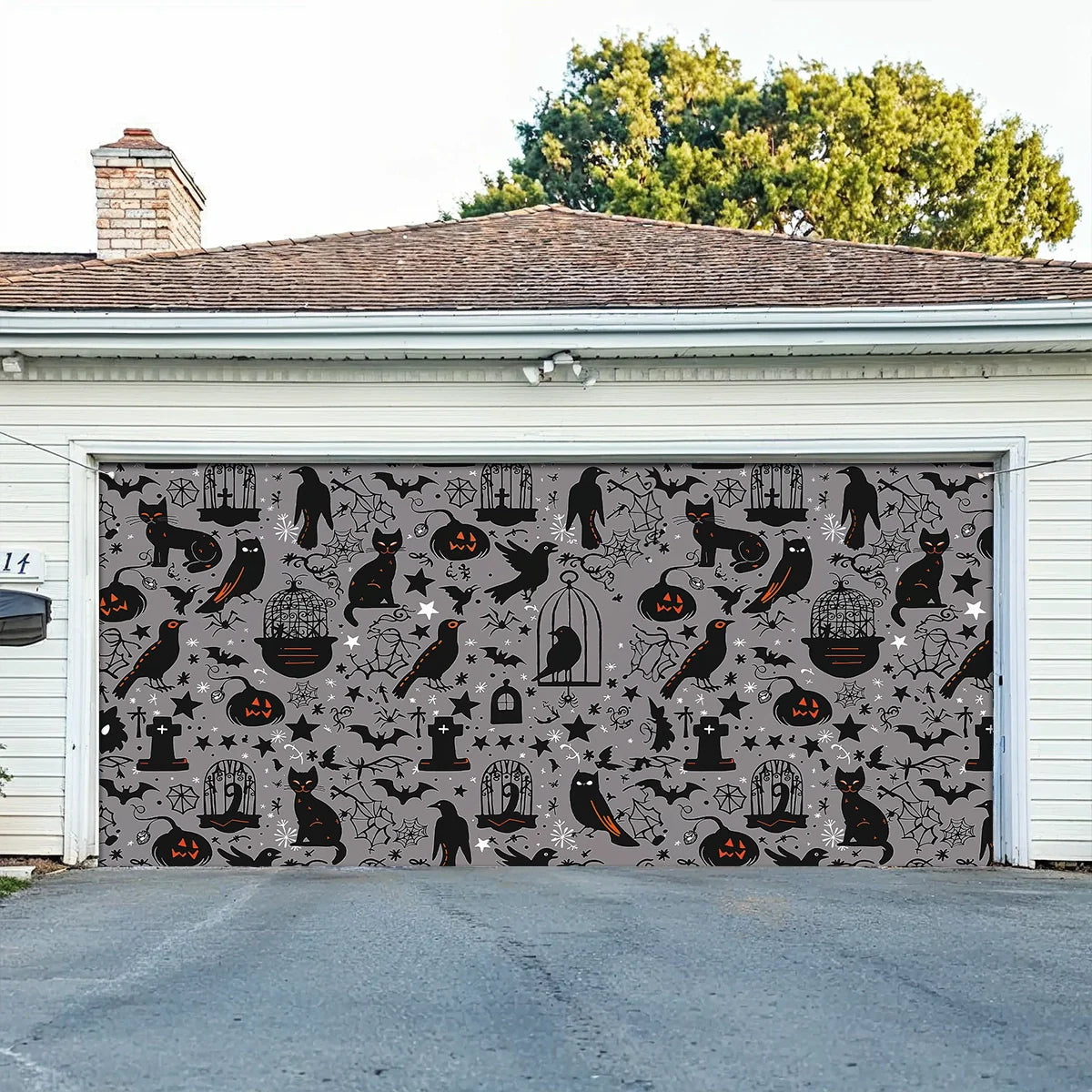 Spooky Shadow Halloween Garage Door Banner Holiday Decor Unique Halloween Gifts