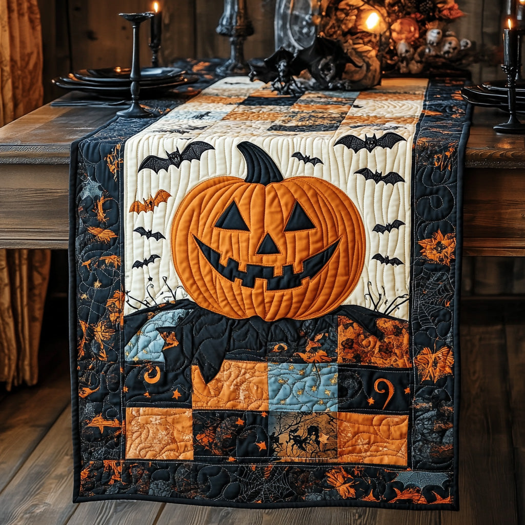 Spooky Smile Quilted Table Runner Halloween Runners Kitchen Table Decor