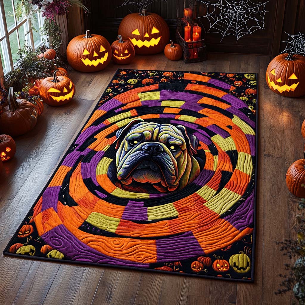 Spooky Spiral Bulldog Area Rug Home Decor Items Good Gifts For Dog Lovers