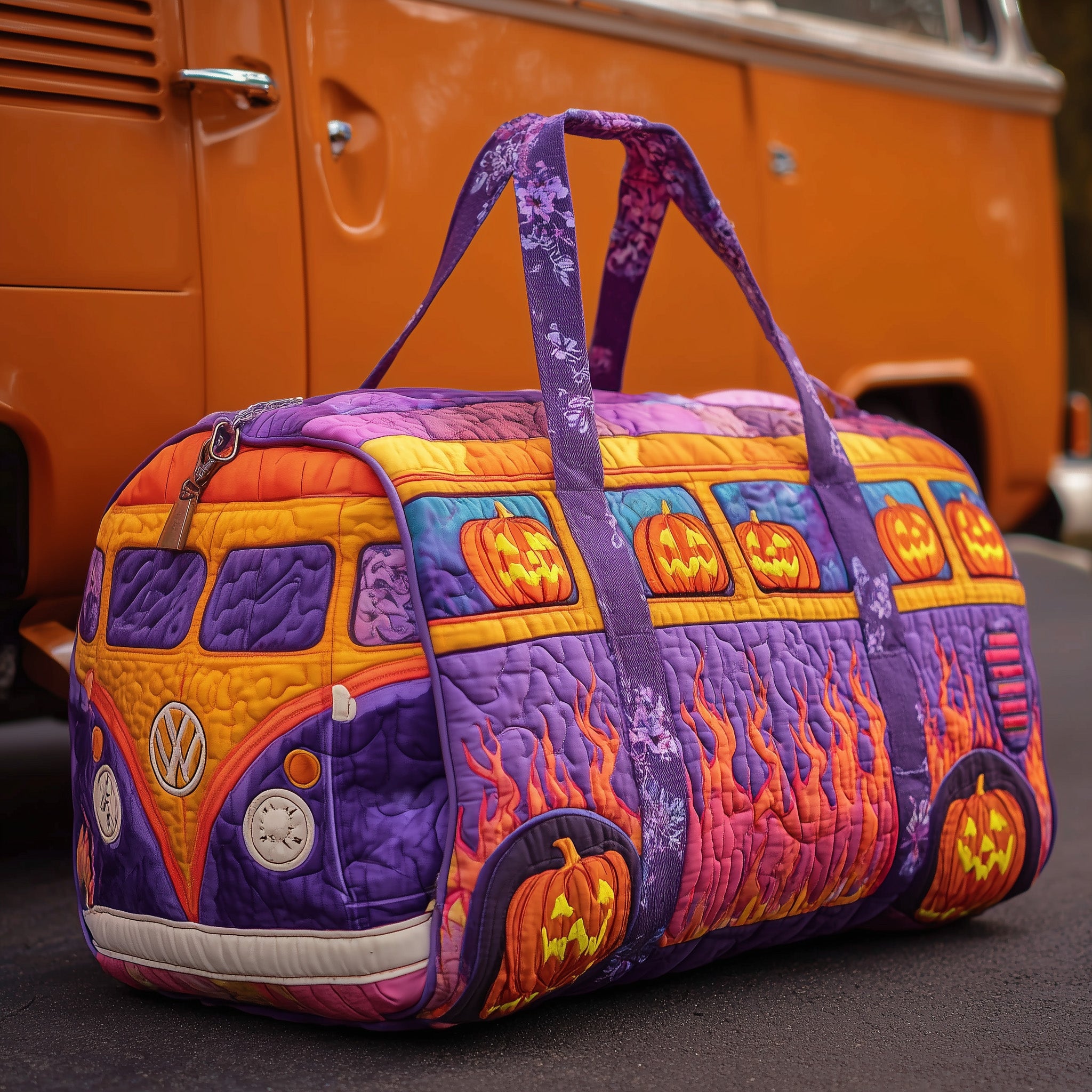 Spooky Van Quilted Duffle Bag Winter Season Must Have