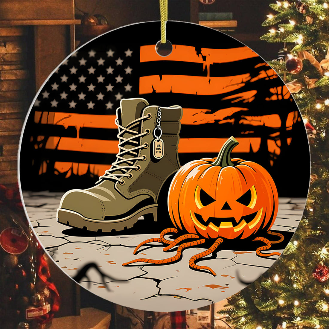 Spooky Veteran Outfit Halloween Ornament Spooky Night Themed Halloween Decor Gift Ideas