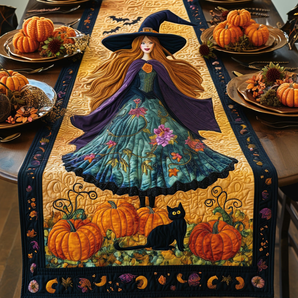 Spooky Whimsy Quilted Table Runner Spooky Runners Gothic Halloween Table Decor