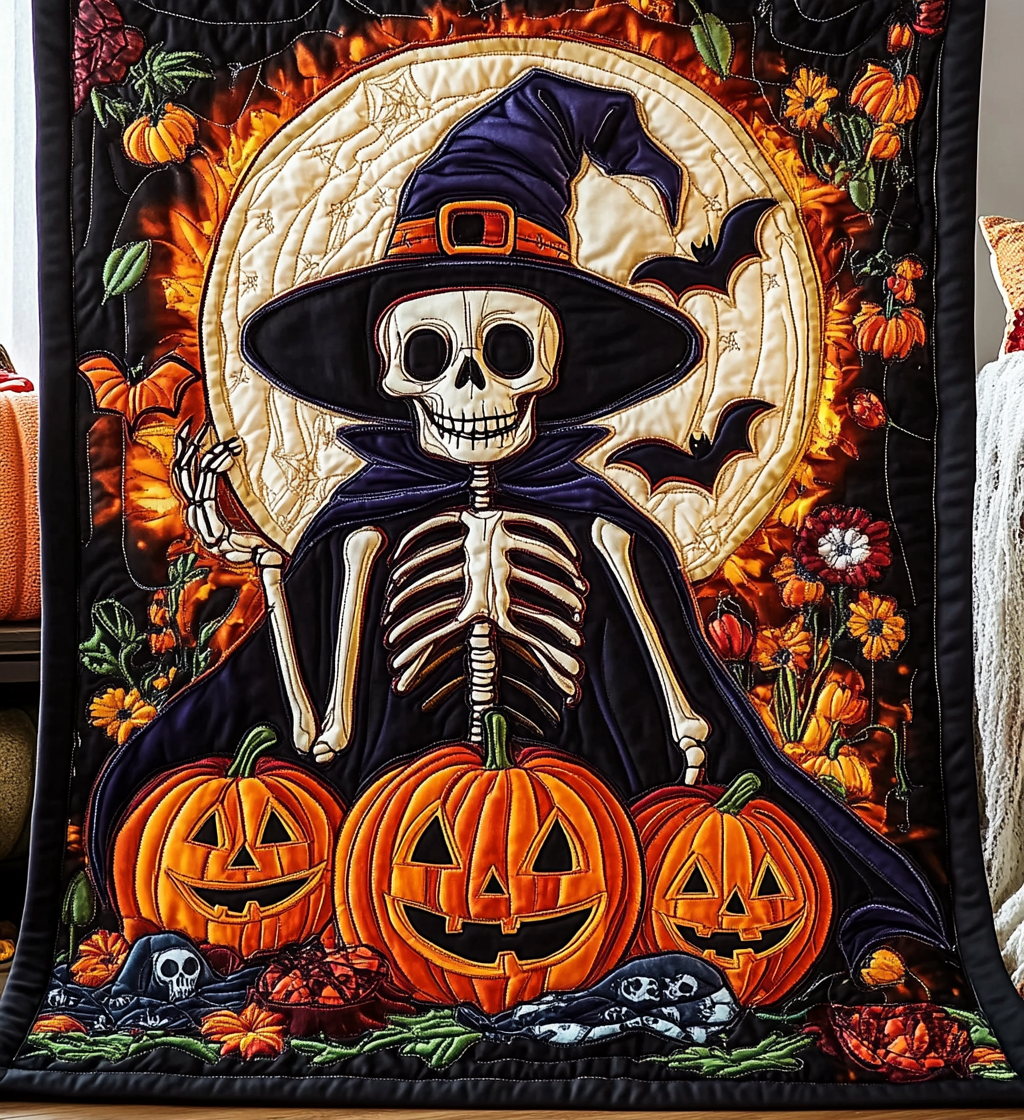 Spooky Witch Quilted Blanket Halloween Gifts For Girlfriend