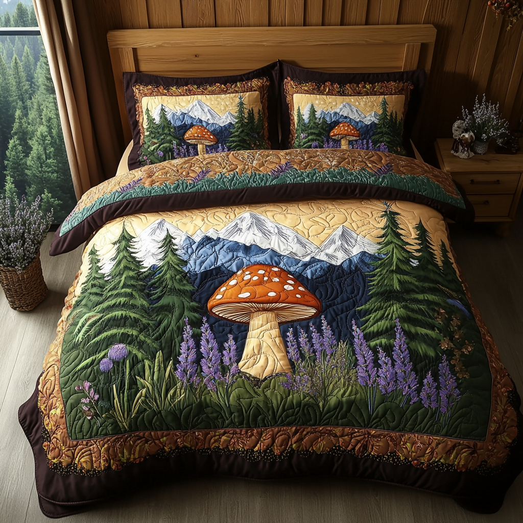 Spore Garden Quilted Bedding Set Cute Room Decor Gifts For The Hippie Mom