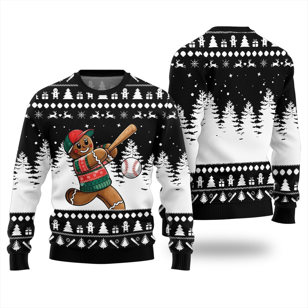 Sport Gingerbread Baseball Christmas Sweater Special Merch Gift Idea for Festive Celebrations