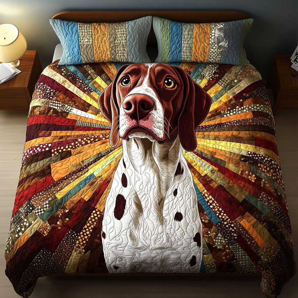 Spotlight Pointer Quilted Bedding Set Holiday Duvet Cover Set Good Presents For Dog Lovers