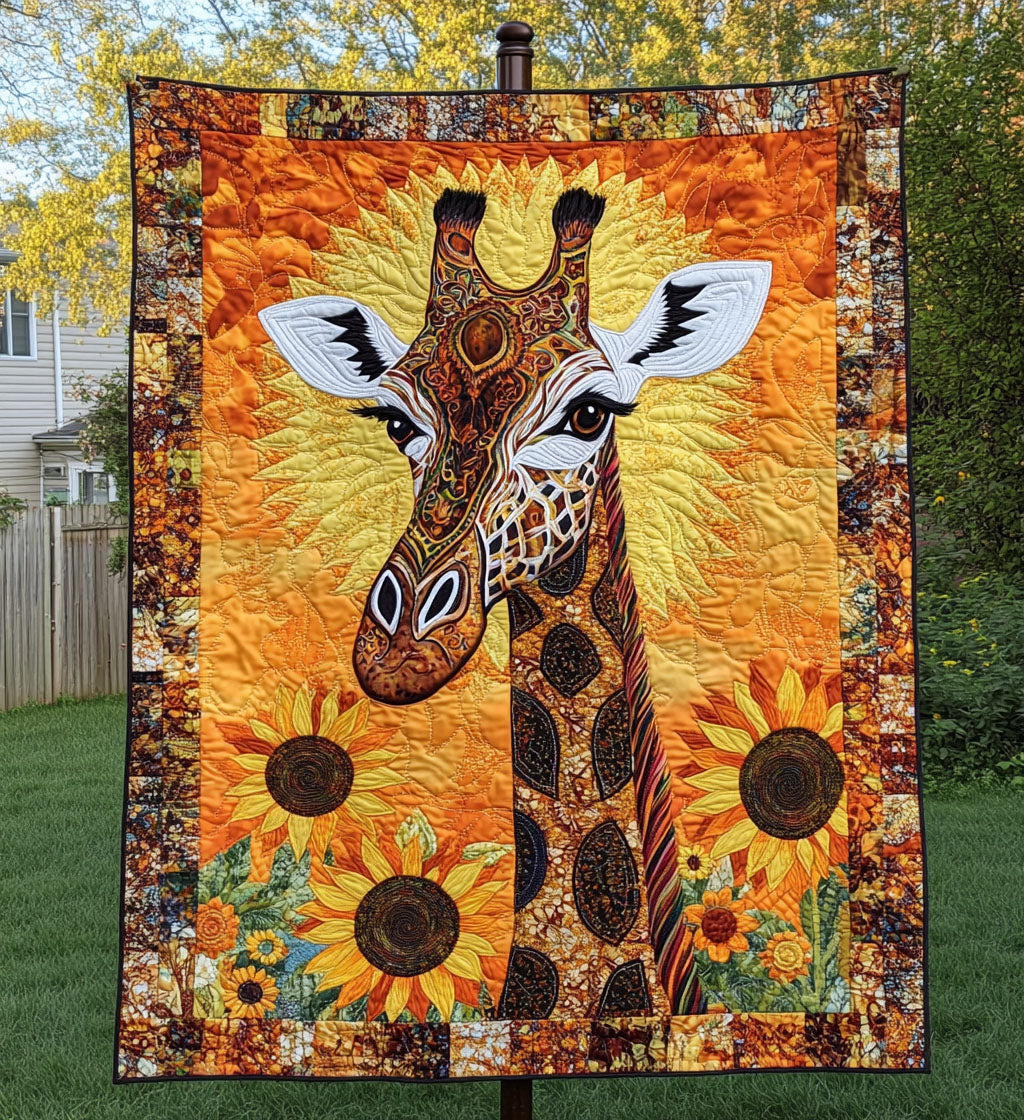 Spots and Savanna Quilted Blanket Sunflower Gifts For Her