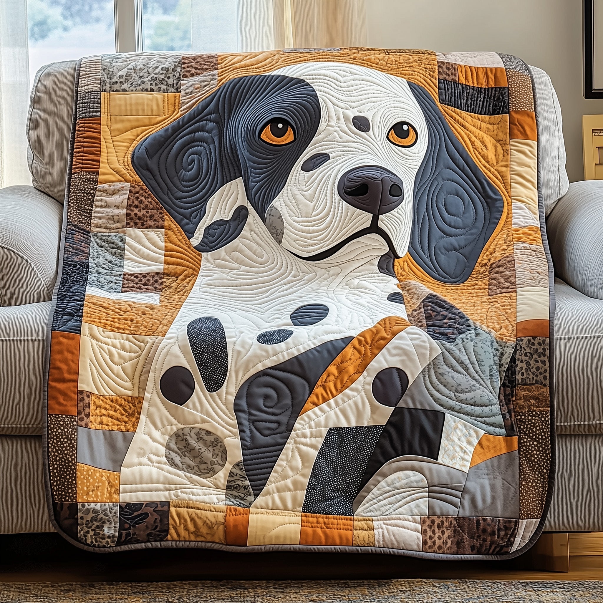 Spots And Smiles Quilted Blanket Couch Throw BlanketBest Presents For Dog Owners