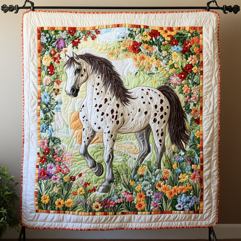 Spotted Beauty Quilted Blanket Cute Throw Blanket Best Gifts For Horse Owners